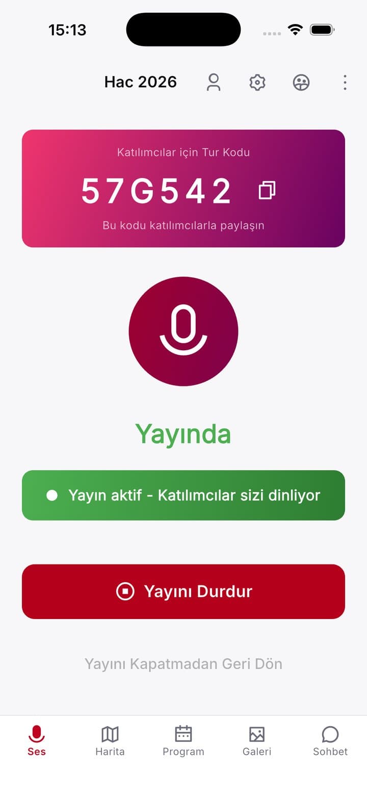Seyyah SRguideX rehber canlı yayın ekranı
